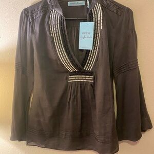 Guess by Marciano Women’s Cotton Silk Blend Blouse SzSmall NWT